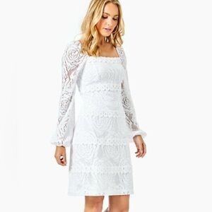 Lilly Pulitzer Zoella Resort White Bungalow Blossom Lace Dress, NWT, Size 16